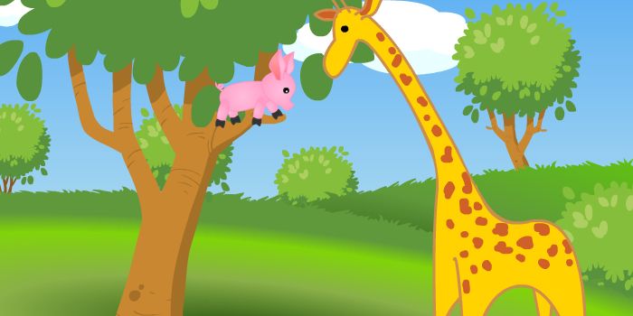 жираф и поросёнок